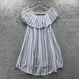 Mossimo Women's‎ XS Off The Shoulder Sun Dress Blue / White Summer Vacation